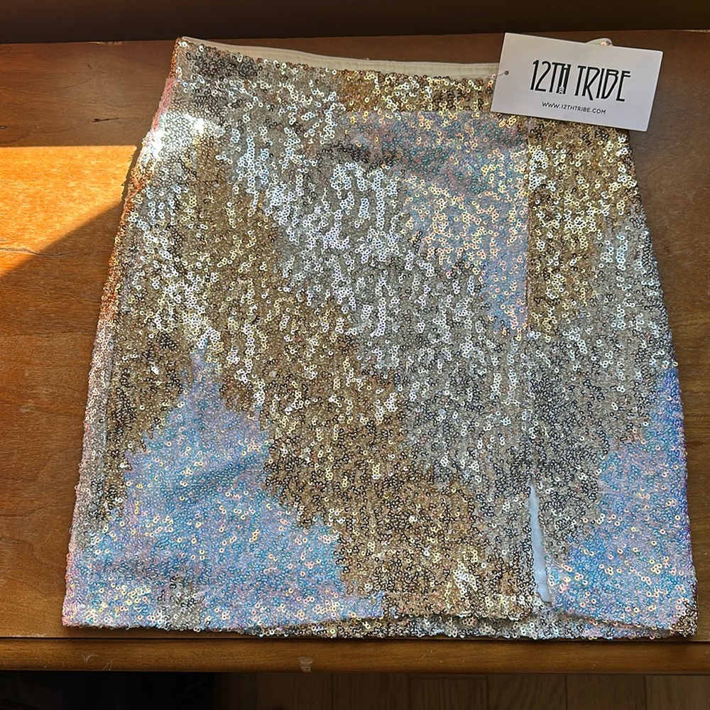 12th Tribe sequin mini skirt